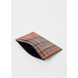 Rare NWT $200 Paul Smith Gray Multistripe Card Holder Italy
